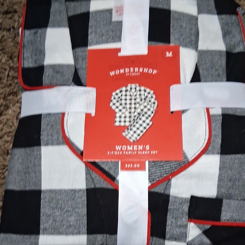 Wondershop Black and White Plaid Pajama Set
